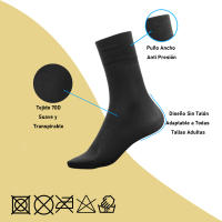 Geshop 6 Pares Calcetines Ejecutivos para Hombres y Mujeres Hasta el Tobillo  70D Denier  Puño Anti Presión  Calcetines Transpirables Color Negro, Carne. - details 0