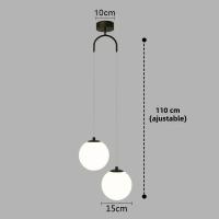 Modern Simple Lámpara Colgante LED Nordic Para Sala De Estar Dormitorio Restaurante Bar Decoración De Hogar 220V Metal Blanco - details 13