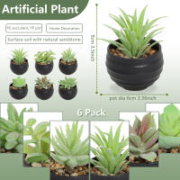 XIYA FLOWER Plantas Artificiales En Maceta De PE Y PP Para Decoración De Hogar Y Fiestas Plantas De Juego De 6 Piezas Estilo Grama - details 2
