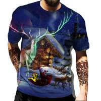 Camiseta 3D De Navidad Para Hombre Con Estampado De Santa Claus Y Ciervo Camiseta Casual Vintage Sin Mangas Para Primavera Y Verano - details 11