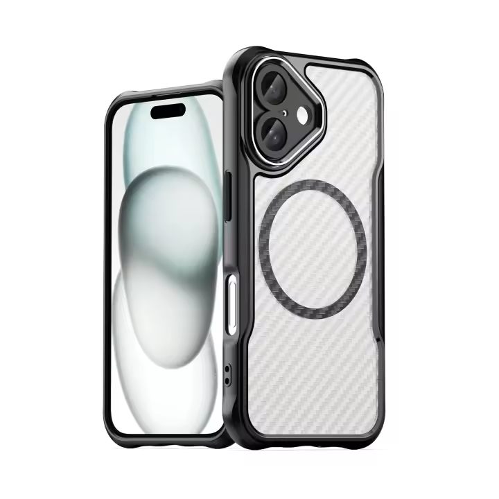 Funda magnética de fibra de carbono TPU + PC para iPhone 16 Pro Max Plus iPhone 16 Pro Max 5G, cubierta de teléfono con lente de aleación a prueba de Golpes - 1