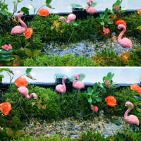 4pcs Decoraciones De Pato De Resina Rosa Para Jardín Patio Piscina Juego De Micro- Paisaje Mesa De Arena Exterior - details 12