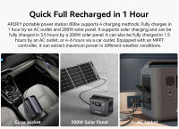 Estación de Energía Portátil AFERIY P010, Generador Exterior de 800W 512Wh, 8 Salidas, Carga Completa en 1.5H, Batería LiFePO₄ con más de 3500 Ciclos - details 3