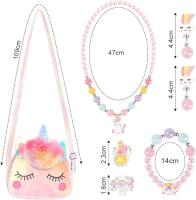Set de juego de Unicornio with Bolso y joyería, Bolso, accesorios de Princesa, collar, pulsera, anillos y Aretas - details 0