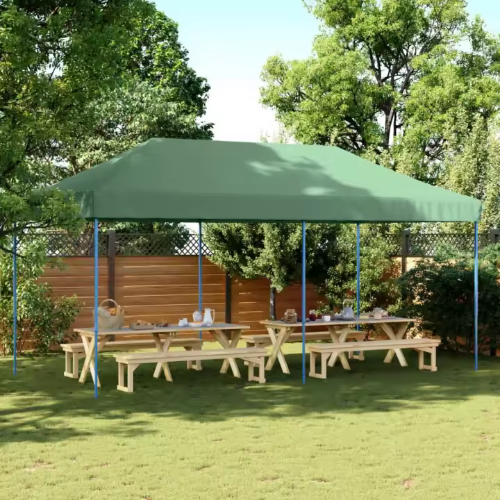 vidaXL Tienda de fiesta plegable Pop-Up verde 580x292x315 cm - 1