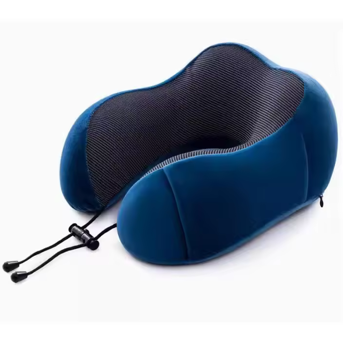 Almohada de viaje suave en forma de U, cojín Cervical de espuma viscoelástica para el cuello y el avión - 1