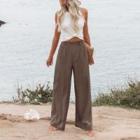 Pantalones Anchos Para Mujer Cintura Alta Elástica Trasera Negocios Casual Largo Pantalones Regulares De Pierna Recta Para Otoño/Invierno - details 23