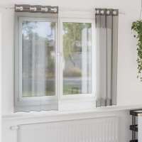 vidaXL Cortinas de gasa con ojales 2 uds en color Amarillo/Arena/Azul real y más | protección solar decorativa para ventanas hogar oficina dormitorio fácil de instalar - details 4