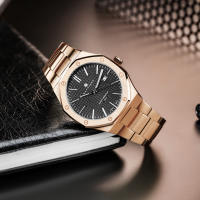 Reloj De Hombre SAPPHERO Oro Rosa Lujo Acero Inoxidable Resistente Al Agua Moda Deportiva Calendario Luminoso Regalo Elegante - details 29