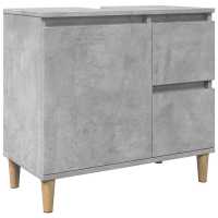 vidaXL Set muebles de baño 2 piezas madera contrachapada gris hormigón - details 4