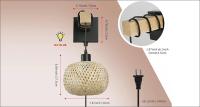 Lámparas De Pared De Bambú Y Madera Decorativas Para Dormitorio Elegante Luz Nocturna Incluida Montaje Manual Sin Cable - details 0