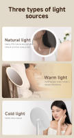 Espejo De Maquillaje DOCO Con Luz LED Ajustable De Alta Calidad Textura Metálica Regalo Perfecto Para El Hogar - details 13