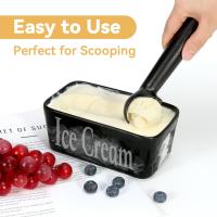 Ice Cream Scoop,Black Aluminum Ice Cream Scooper,7 Inches One-Piece Design Nonstick Cookie Spoon. - details 0