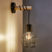 Lámpara De Pared Moderna Retro China Con Base De Madera Y Caja De Luz Negro Para Dormitorio Instalación En La Pared No Incluye Bombilla WL0334 - details 5