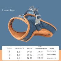 Juego De Correa Y Arnes Para Gato Estampado Anti-R Rompedor Con Collar Chaleco Antirrompible Para Entrenamiento Y Caminar Para Perros Y Gatos Material De Tela De Gamuza - details 3