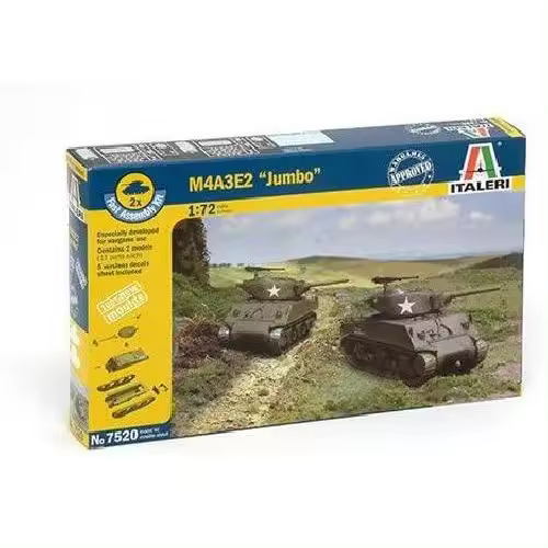 Italeri 7520S - Maqueta Militar M4A3 E2 Jumbo. Escala 1/72 - 1