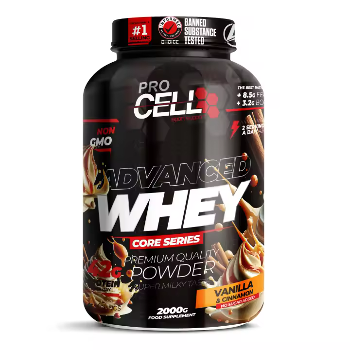 Proteina Concentrada - Whey Core 2 KG Vanilla & Cinnamon Procell Sport -  Proteína de Suero, Bajo en Carbohidratos y Grasas - 1