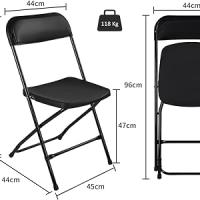 T-Lovendo Pack de 4 Sillas Plegables de Plástico para Comedor, Patio, Cocina, Camping y Más - details 1