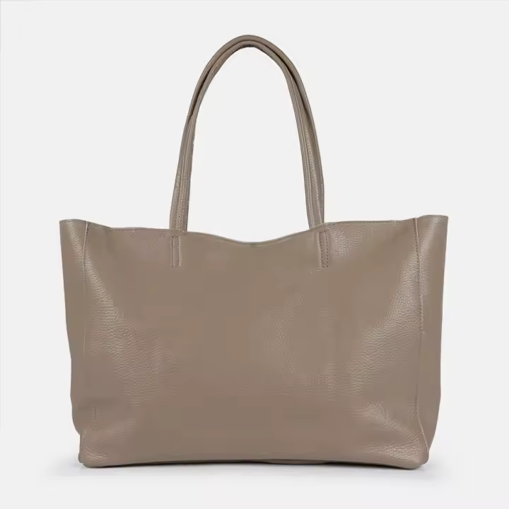 1990s Bolso shopper para mujer de piel con asas grandes - 1
