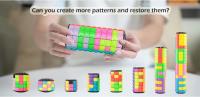 Cubo Mágico 3D Puzzle Cilindro Rotativo Juguete Antiestrés Desafío Mental Juego De Mano Colorido Sensor Slide Puzzle Para Niños De 6 a 12 Años - details 0