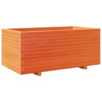 vidaXL Jardinera madera maciza de pino 110x60x49,5 cm Color Pino natural,  Blanco,  Marrón cera y mas - details 3