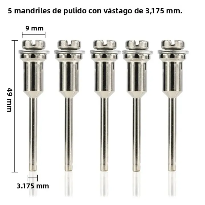 Juego De Mandril De Pulido XCAN 3.175/6mm Para Herramienta Rotativa Dremel Con Discos De Corte Y Varillas Extensión 5 Piezas - 1