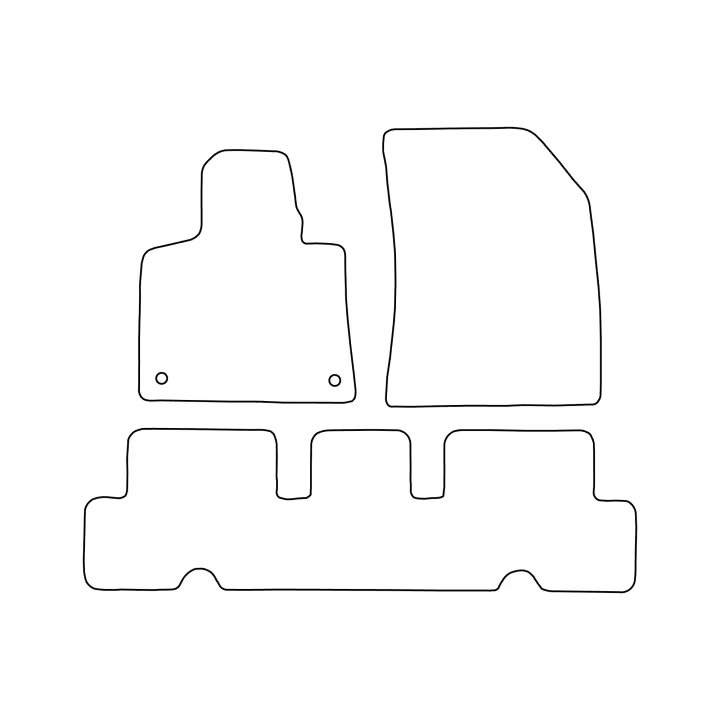 Juego de alfombrillas de terciopelo para Citroën C4 Picasso II 5 plazas 2012-2019 - acabado negro - 1