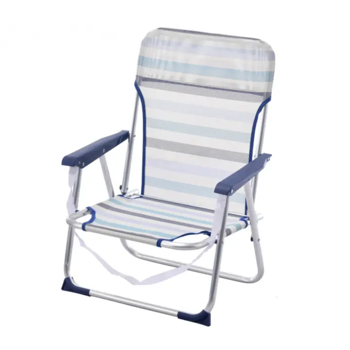 Sillas Playa fijas de Asiento Bajo de Aluminio Silla Plegable de 48x23x70cm - 1