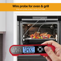 Termómetro De Cocina Digital 2 En 1 Con Alarma Y Luz Trasera Resistente Al Agua Para Carne Y Hornos Grillas Medición Instantánea - details 3