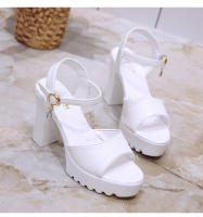 Sandalias De Plataforma Alta Para Mujer Con Hebilla Y Diseño De Boca De Pez Zapatos De Tacón Alto Casual Material PU - details 20