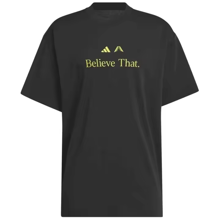 Camiseta De Manga Corta Adidas modelo Adidas Basketball Anthony Edwards Believe That T-Shirt "Black/Preloved Lime" para Hombre en color Negro - 1
