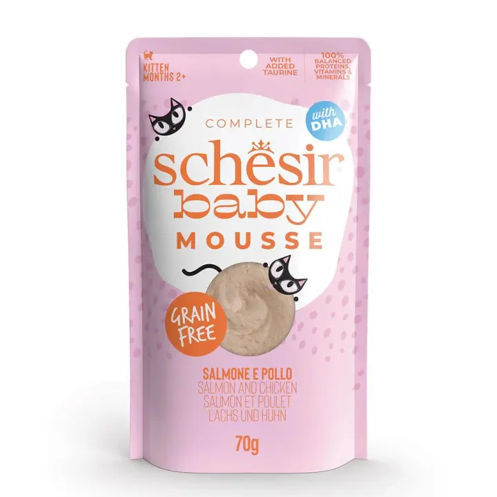Schesir Baby Mouse Salmón y Pollo 12x70gr - 1