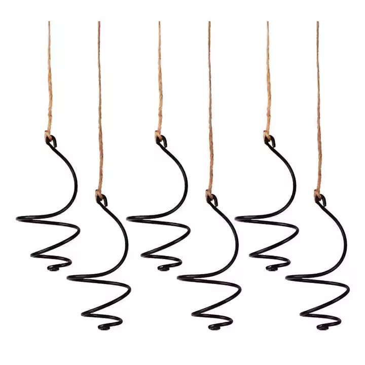 6 soportes de metal para plantas de aire, para colgar en el jardín, con forma de remolino ajustable, para decoración del hogar, oficina, balcón y jardín. - 1