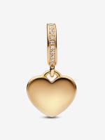 Pandora - Charm Colgante with Pulsera de corazón grabable - Baño de Oro de 14K - details 0