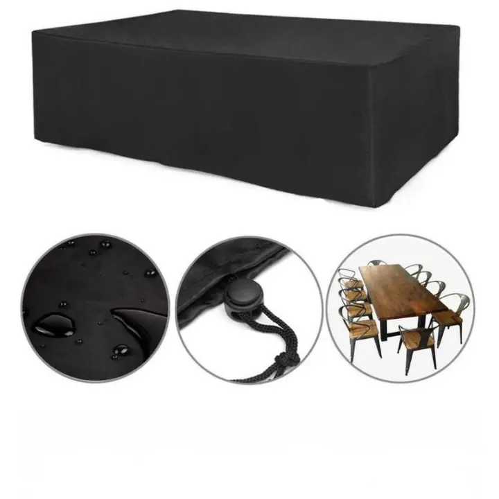 Cubierta para muebles de jardín, cubierta protectora de tela Oxford 210D resistente para muebles de jardín, impermeable, anti-UV para exteriores (130 x 130 x 74 cm) - 1