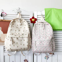 Mochila Floral De Moda Para Estudiantes Y Niñas Con Correas Ajustables Y Gran Capacidad Bolsa De Viaje De Nylon Para Mujeres - details 3