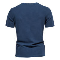 Camiseta De Punto De Palanca Para Hombre AIOPESON Color Sólido Casual Cuidado Facilidad Verano Moda Tops De Calidad Breathable Ligera O-Neck Sin Capucha - details 3