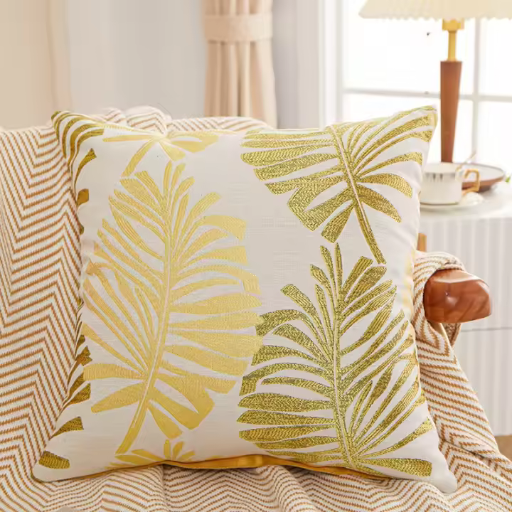 Funda De Cojín Decorativa 45x45 Cm Con Diseño De Encaje Suave Y Respirable Para Sala De Estar Y Dormitorio Estilo Americano - 1