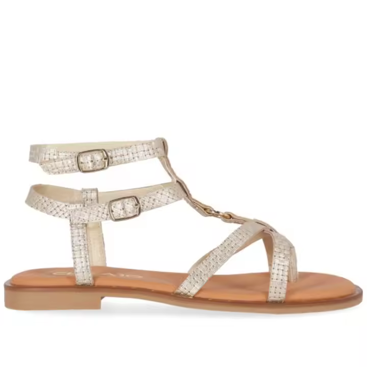 Chika10 sandalia plana estilo romana para mujer musaka 05w color oro - 1