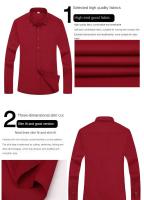 Camisa De Manga Larga Para Hombres Estilo Coreano Negocios Slim Fit Color Sólido Algodón Delgado Para Primavera Otoño - details 1