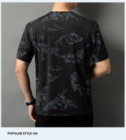 Camiseta De Seda De Hielo Talla Grande Para Hombres Verano Transpirable Absorbedor De Sudor Casual Corta Elástica Y Versátil - details 5