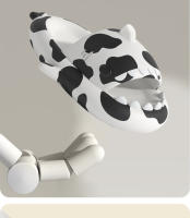 Pantuflas de tiburón y vaca para niñas, con suela gruesa, antideslizantes y de verano, ideales para usar al aire libre en casa o en el baño. - details 0