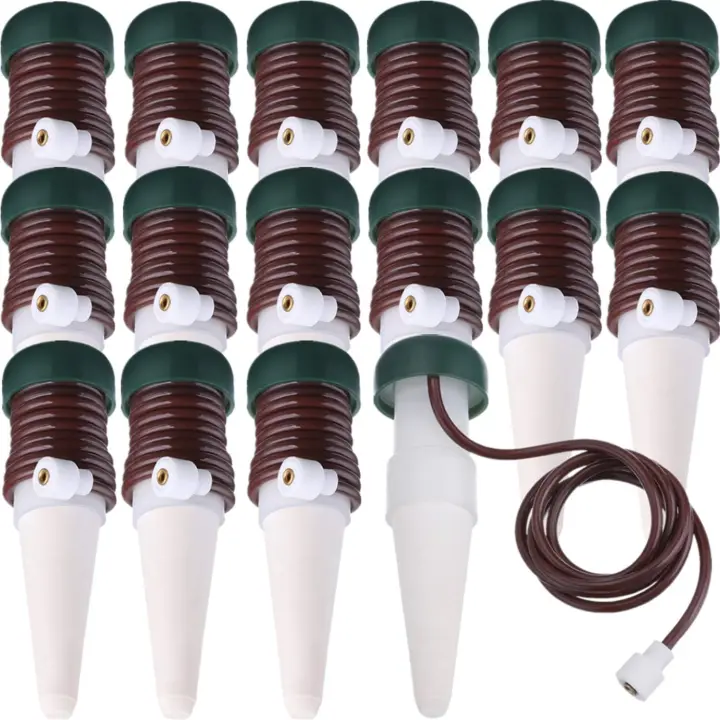 Sistema de Riego Automático con estacas de Riego, Riego por Goteo automático de Liberación Lenta para plantas de Interior o exterior (paquete de 16) - 1