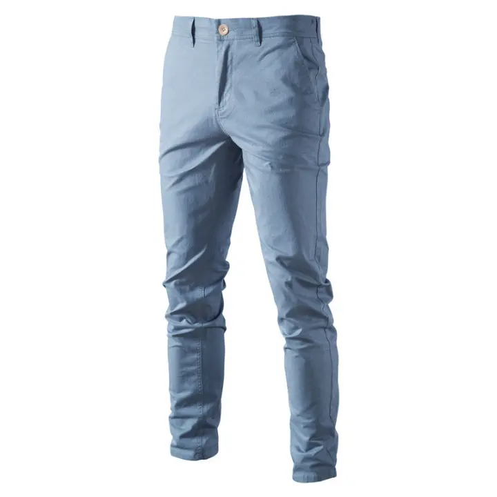 Pantalones informales de alta calidad para hombre, pantalón transpirable, de algodón, versátil, para negocios juveniles, otoño e invierno, 2024 - 1