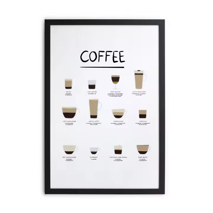 Cuadro con marco negro 40x30 café - 1