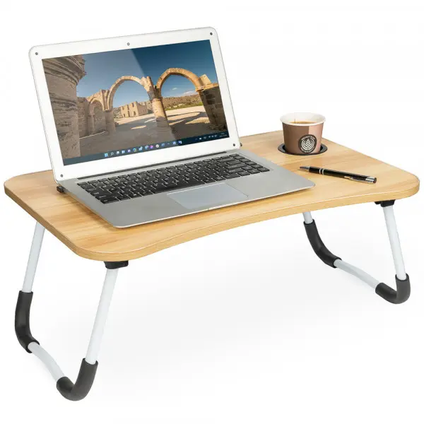 Mesa plegable para portátil XL (40x60x28 cm) para cama, soporte para bebida y tablet marca verk mejor calidad precio - 1