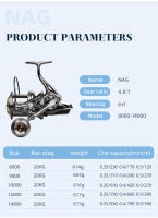 BILLINGS Carrete De Pesca Spinning Serie 8000-14000 Max Drag 20KG Engranaje De Aluminio Potente Para Aguas Dulces Y Saladas - details 2
