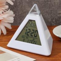 Reloj De Alarma Digital LED Con Termómetro Y Luz Nocturna Para Habitación De Niños Estudiante Despertador Con Forma De Triángulo Tamaño Compacto - details 7