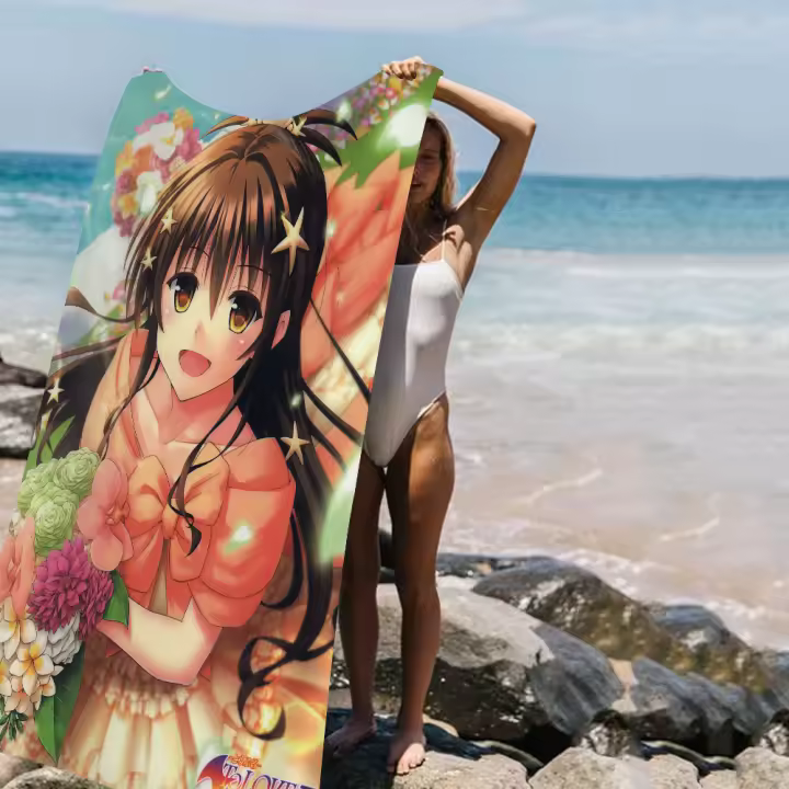 to Love Ru Toalla De Playa De Verano Para Niños Dibujos Animados Absorbente Microfibra Grande Para Baño Piscina Viajes - 1
