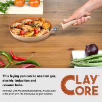 Sartén Antiadherente CLAY CORE - 24cm, Revestimiento de Terracota, Mango extraíble ergonómico, Incluye Tapa de Cristal, Sartén de Inducción, Apta para Todo Tipo de Cocina, STARLYF - details 0